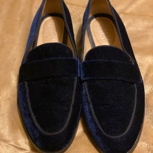 Franco Sarto blue velvet loafers 7.5